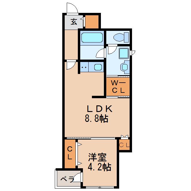 CONDE葵一丁目(1LDK/4階)の間取り写真