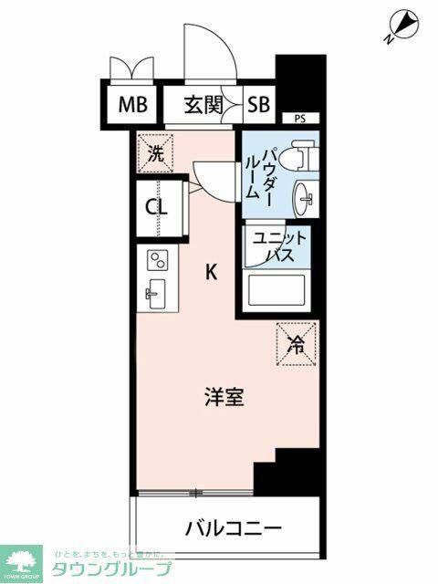 クラリッサ新綱島(ワンルーム/4階)の間取り写真