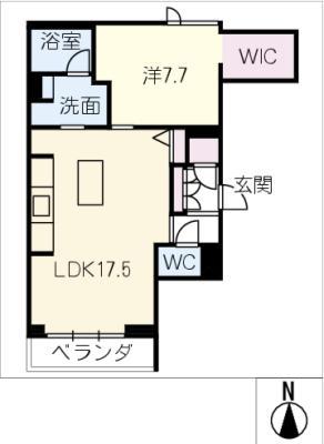 フェリシア(1LDK/3階)の間取り写真