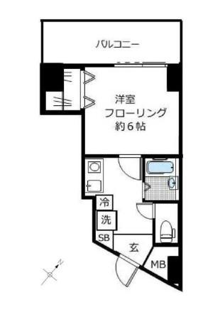 SK.シャルム(1K/6階)の間取り写真