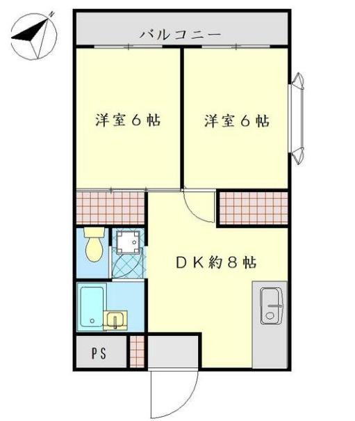 ドルチェ久米川(2DK/3階)の間取り写真