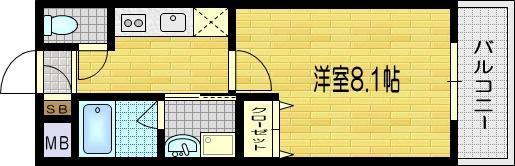 ベラジオ京都西院ウエストシティ(1K/5階)の間取り写真