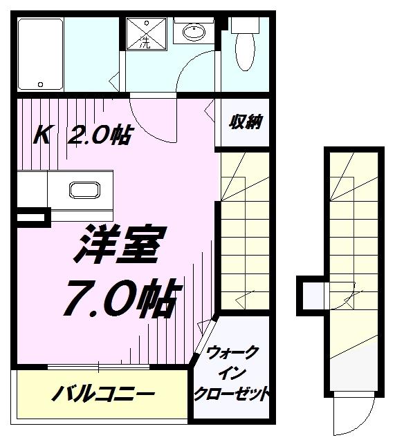 リヴェール(ワンルーム/2階)の間取り写真