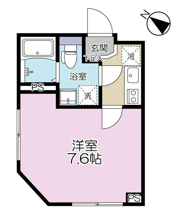 FLEUR千歳船橋(1K/3階)の間取り写真