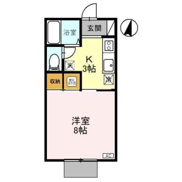 クリア上越(1K/1階)の間取り写真