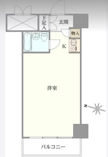 秀和日本橋箱崎レジデンス(ワンルーム/8階)の間取り写真