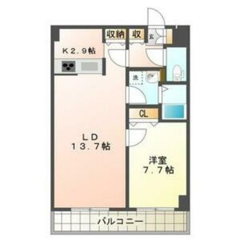 フェバリット ラ・クワトロ(1LDK/3階)の間取り写真
