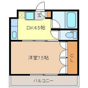 イーグルハイツ高松(1DK/3階)の間取り写真