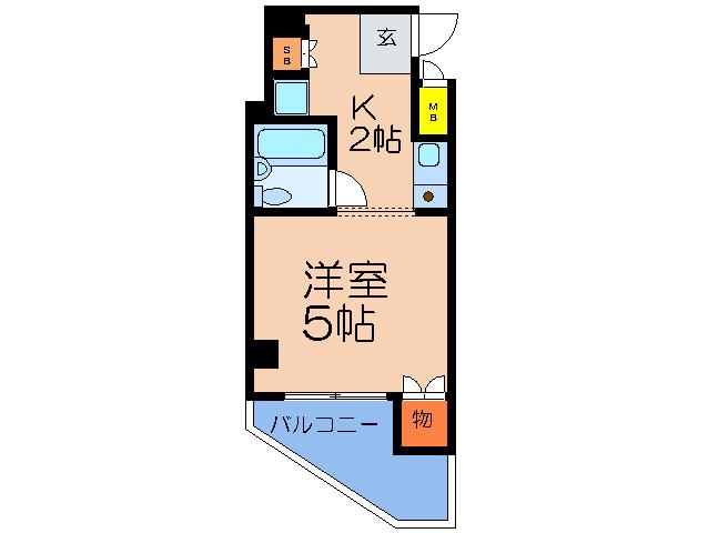 福島イーグルハイツ(1K/3階)の間取り写真