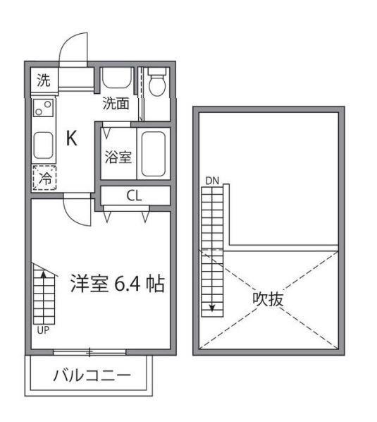 セピアコート仙川(1K/2階)の間取り写真