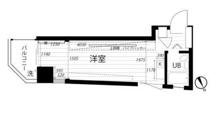 柏木ムラ(1K/4階)の間取り写真