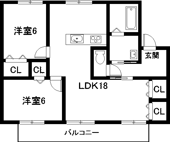 コンフォール光和(2LDK/2階)の間取り写真