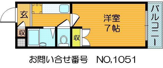 アーバンヨシダI(1K/4階)の間取り写真