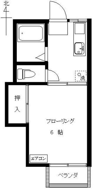 ファミーユササモリ(1K/1階)の間取り写真