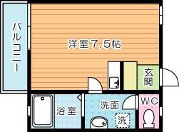 光ハイツ(ワンルーム/3階)の間取り写真