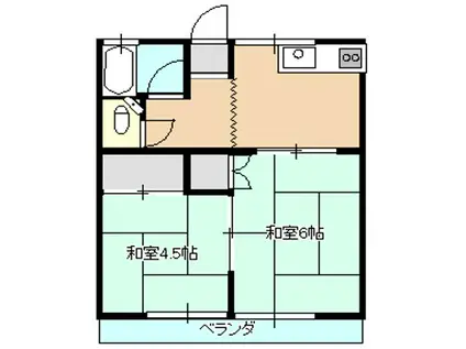 近藤アパート(2K/1階)の間取り写真
