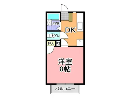サン西原ハイツ(1DK/1階)の間取り写真