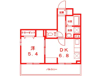 ＪＲ鶴見線 鶴見小野駅 徒歩6分 5階建 新築(1DK/2階)の間取り写真