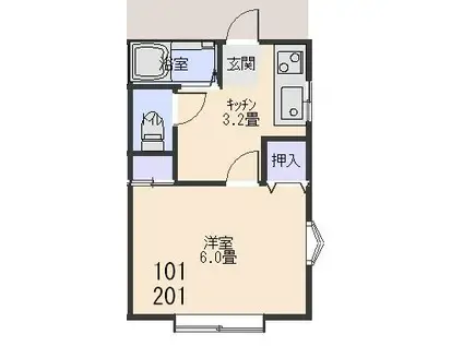 ウェブルーム ハイム青山(1K/1階)の間取り写真