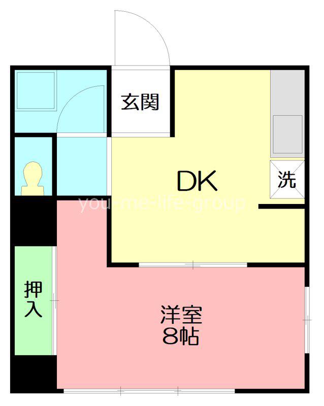 ハイツ二宮(1DK/2階)の間取り写真