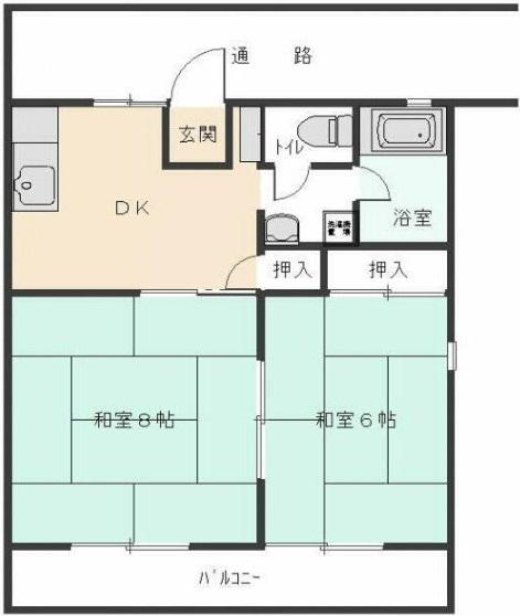 サンライフシティ(2DK/2階)の間取り写真