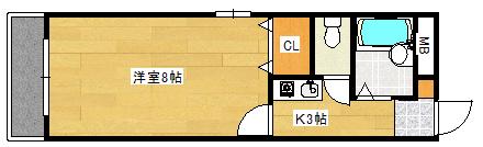 パーク吉山(1K/2階)の間取り写真