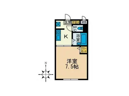 庭司苑参番館(1K/3階)の間取り写真