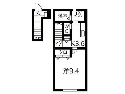 G-CLASS(1K/2階)の間取り写真