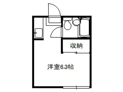 ソレイユプラザ(ワンルーム/1階)の間取り写真