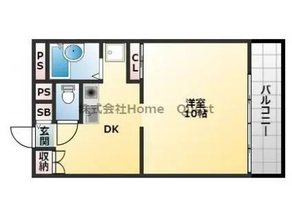 RECREO(1DK/2階)の間取り写真