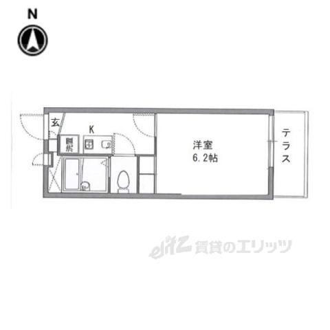 レオパレスオキツモ(1K/1階)の間取り写真
