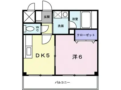 トリニティーグレース(1DK/4階)の間取り写真