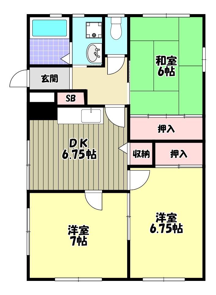 ハイツKOYAMA(3DK/1階)の間取り写真
