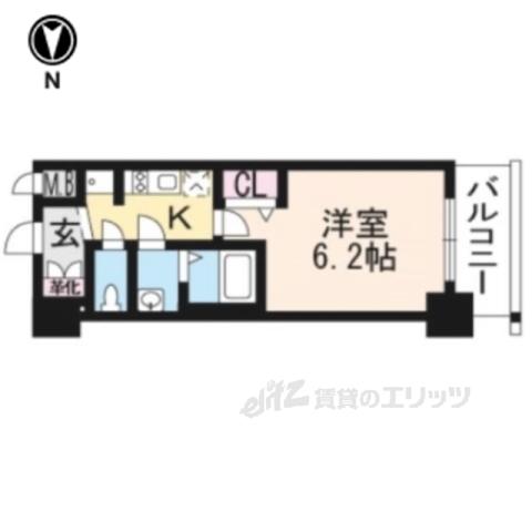 プレサンスTHE KYOTO 粋都(1K/3階)の間取り写真