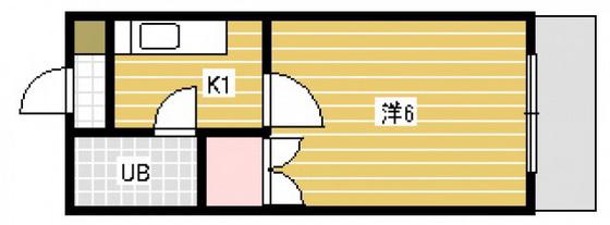 ハイツカペラ(1K/4階)の間取り写真