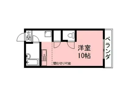 グリーンシャトー(ワンルーム/2階)の間取り写真