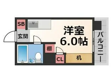 近鉄奈良線 八戸ノ里駅 徒歩15分 4階建 築46年(ワンルーム/3階)の間取り写真