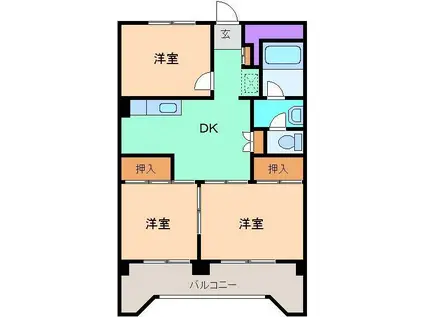 RCグランデ(3DK/5階)の間取り写真