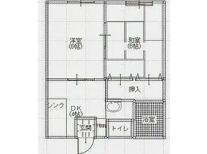 レジデンス五代(2DK/1階)の間取り写真
