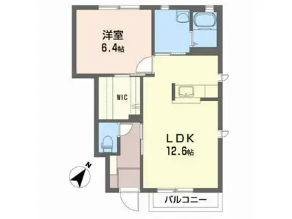 ボヌールA(1LDK/1階)の間取り写真
