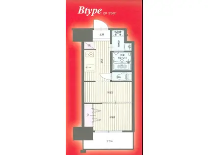 CLUB ORIENT BLD NO.122 ETERNITY NIS(2K/3階)の間取り写真