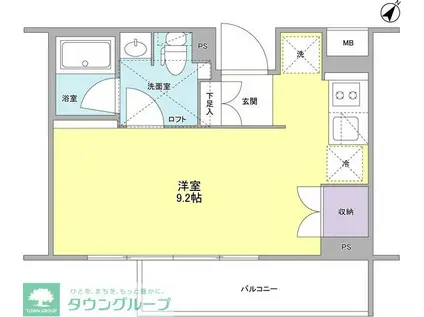 スタイリオ中延IIウエスト(ワンルーム/1階)の間取り写真