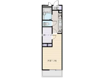 ライズフリー(1K/1階)の間取り写真