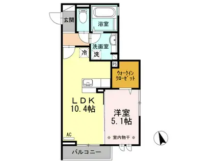 メゾンクレール墨田(1LDK/1階)の間取り写真