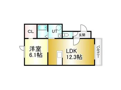 プラシードIV(1LDK/1階)の間取り写真