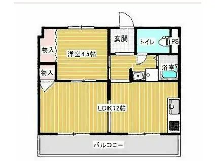 キョータウン(2DK/4階)の間取り写真