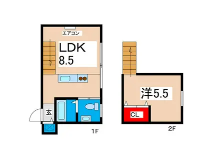 PARTRE(1LDK/1階)の間取り写真