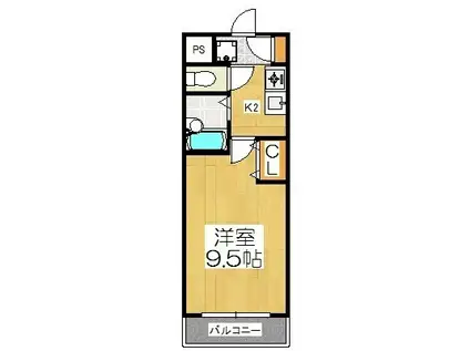 サムパティーク山科(1K/4階)の間取り写真