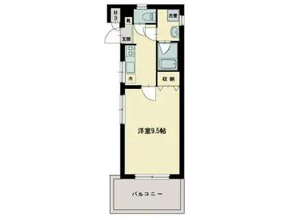 志幸38ミリオン(1K/3階)の間取り写真