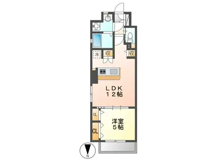 K CLASSY IMAIKE(1LDK/5階)の間取り写真